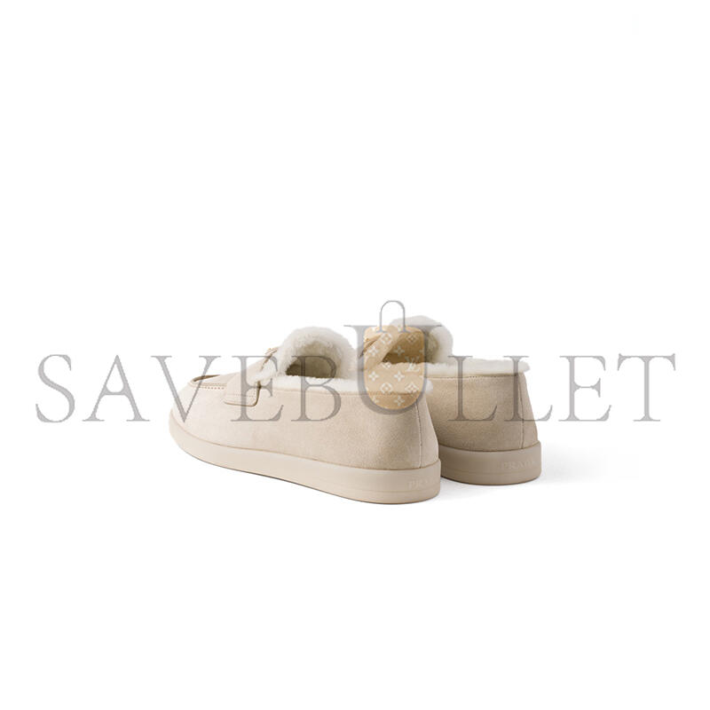 PRADA SUEDE AND WOOL LOAFERS 2DG124